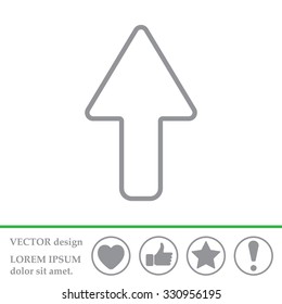 arrow up line icon isolated