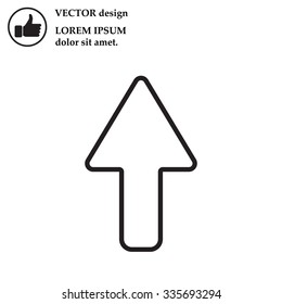 arrow up line icon isolated