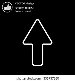 arrow up line icon isolated