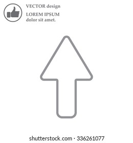 arrow up line icon isolated