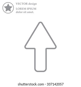 arrow up line icon isolated