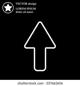 arrow up line icon isolated