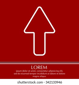 arrow up line icon isolated