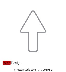 arrow up line icon isolated