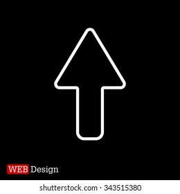 arrow up line icon isolated