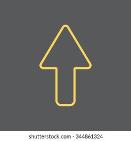 arrow up line icon isolated