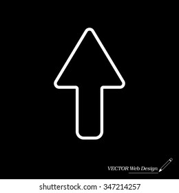 arrow up line icon isolated