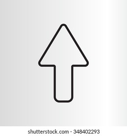 arrow up line icon isolated