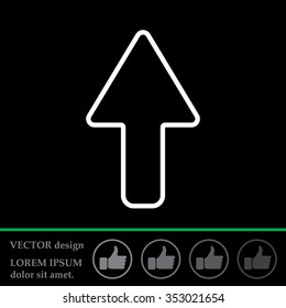 arrow up line icon isolated