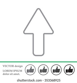 arrow up line icon isolated
