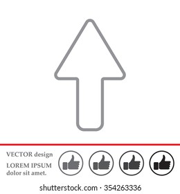 arrow up line icon isolated