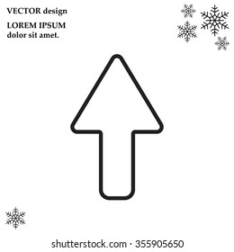 arrow up line icon isolated