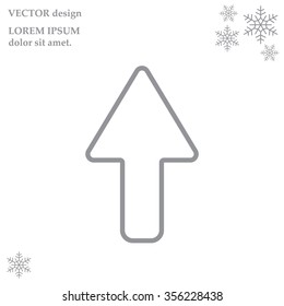 arrow up line icon isolated
