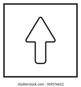 arrow up line icon isolated