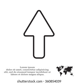 arrow up line icon isolated