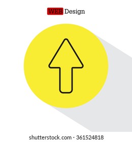 arrow up line icon isolated