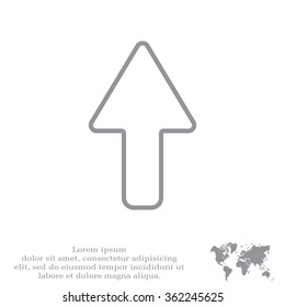 arrow up line icon isolated