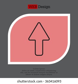 arrow up line icon isolated