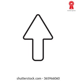 arrow up line icon isolated