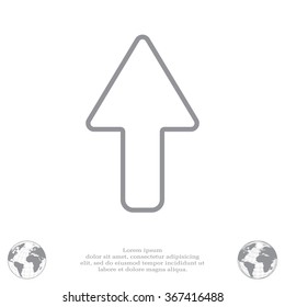 arrow up line icon isolated