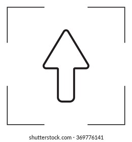 arrow up line icon isolated