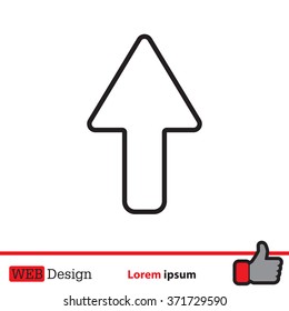 arrow up line icon isolated