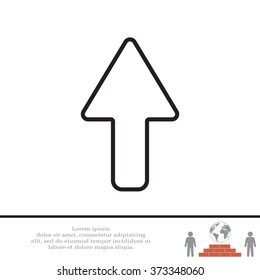 arrow up line icon isolated