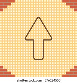 arrow up line icon isolated