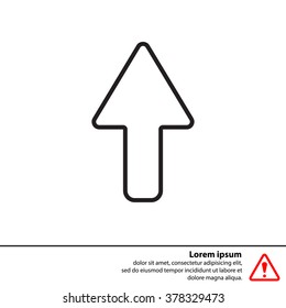 arrow up line icon isolated