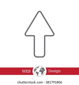 arrow up line icon isolated