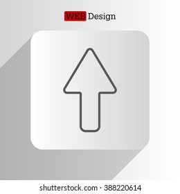 arrow up line icon isolated