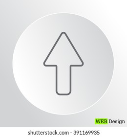 arrow up line icon isolated