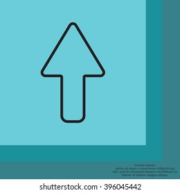 arrow up line icon isolated