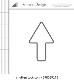 arrow up line icon isolated