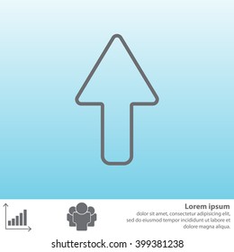 arrow up line icon isolated