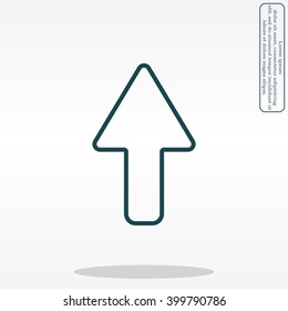 arrow up line icon isolated