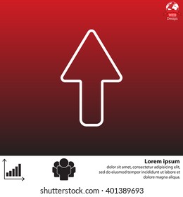 arrow up line icon isolated