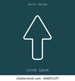arrow up line icon isolated