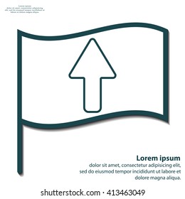 arrow up line icon isolated