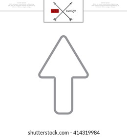 arrow up line icon isolated