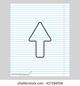 arrow up line icon isolated