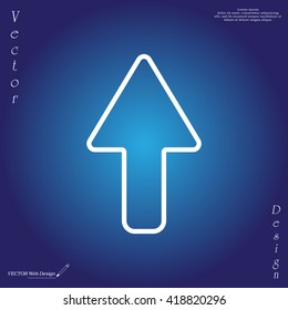 arrow up line icon isolated
