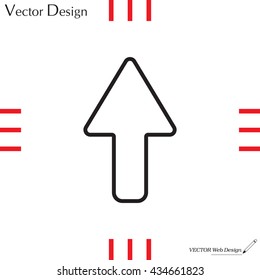 arrow up line icon isolated