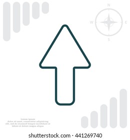 arrow up line icon isolated