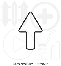arrow up line icon isolated