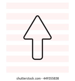 arrow up line icon isolated