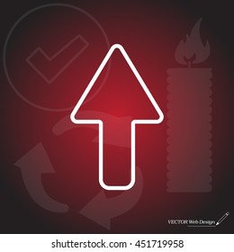 arrow up line icon isolated