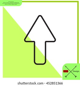 arrow up line icon isolated