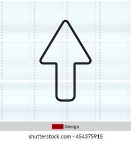 arrow up line icon isolated