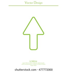 arrow up line icon isolated